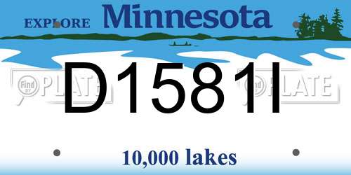 D1581I Minnesota License Plate