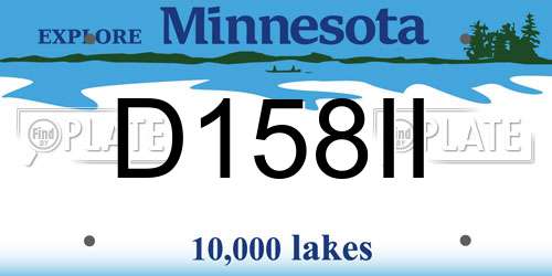 D158II Minnesota License Plate