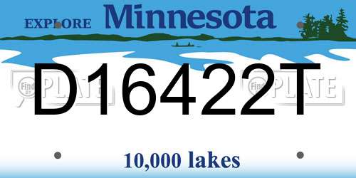 D16422T Minnesota License Plate