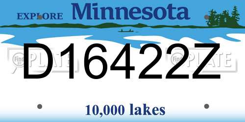 D16422Z Minnesota License Plate
