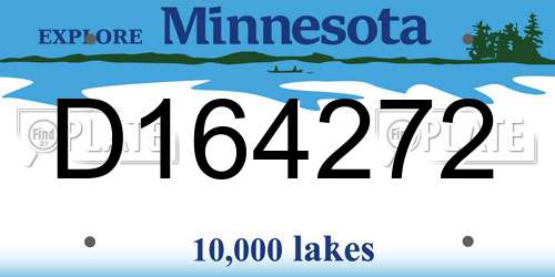 D164272 Minnesota License Plate