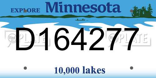 D164277 Minnesota License Plate