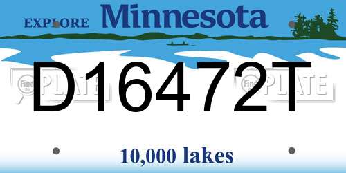 D16472T Minnesota License Plate