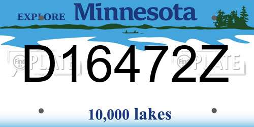 D16472Z Minnesota License Plate