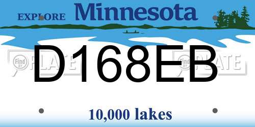 D168EB Minnesota License Plate