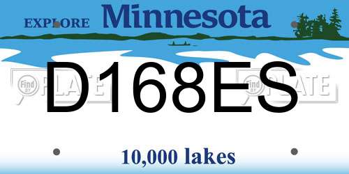 D168ES Minnesota License Plate