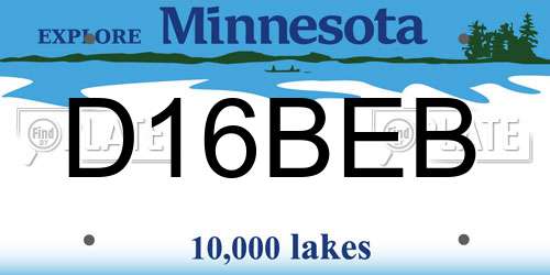 D16BEB Minnesota License Plate