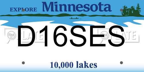 D16SES Minnesota License Plate