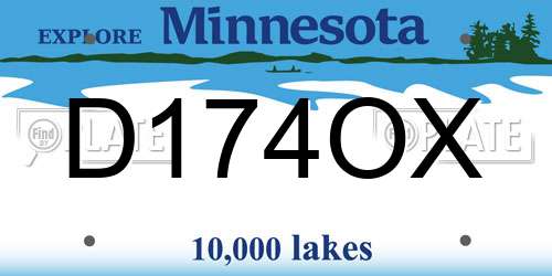 D174OX Minnesota License Plate