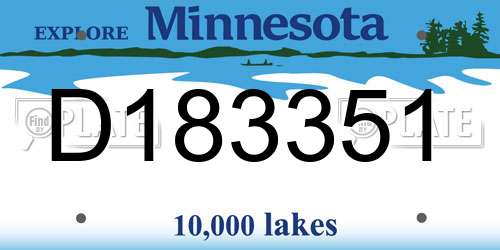 D183351 Minnesota License Plate