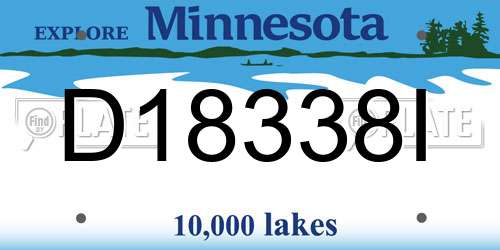 D18338I Minnesota License Plate