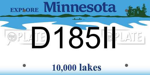 D185II Minnesota License Plate