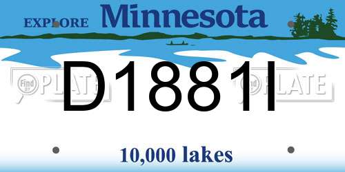 D1881I Minnesota License Plate