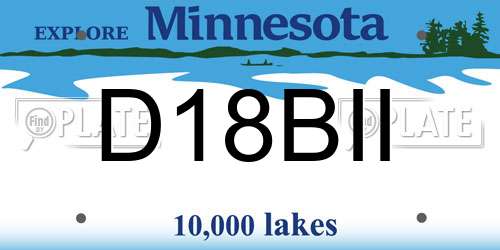 D18BII Minnesota License Plate