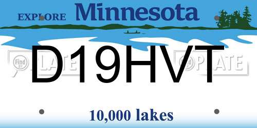 D19HVT Minnesota License Plate