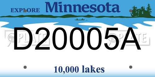 D20005A Minnesota License Plate
