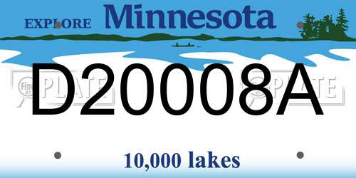 D20008A Minnesota License Plate