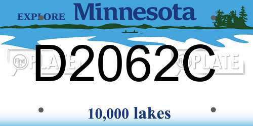 D2062C Minnesota License Plate