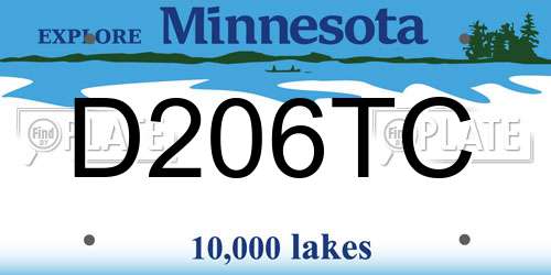 D206TC Minnesota License Plate