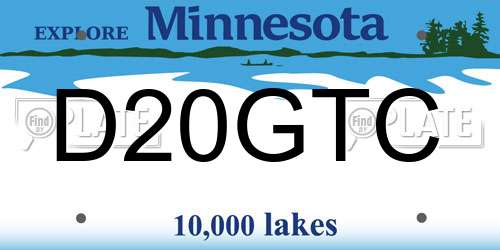 D20GTC Minnesota License Plate