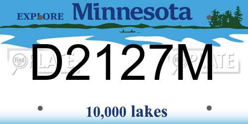 D2127M Minnesota License Plate