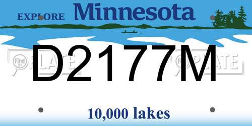 D2177M Minnesota License Plate