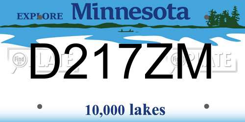 D217ZM Minnesota License Plate