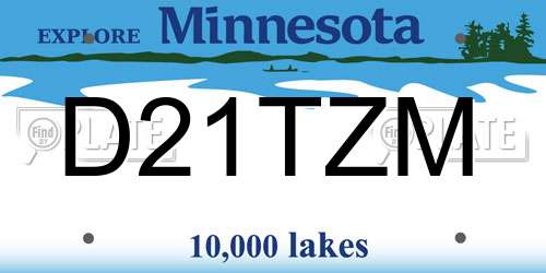 D21TZM Minnesota License Plate
