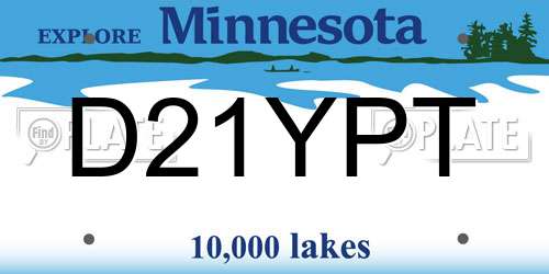 D21YPT Minnesota License Plate