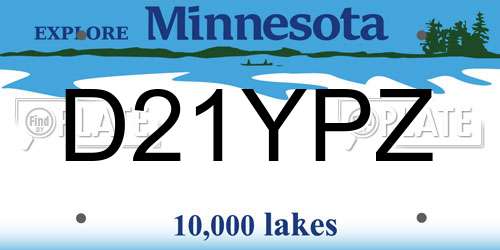 D21YPZ Minnesota License Plate
