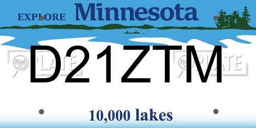 D21ZTM Minnesota License Plate