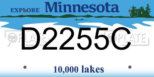 D2255C Minnesota License Plate