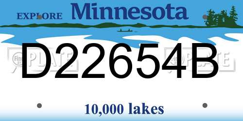 D22654B Minnesota License Plate