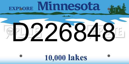 D226848 Minnesota License Plate