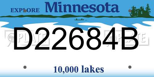 D22684B Minnesota License Plate
