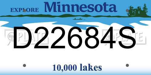 D22684S Minnesota License Plate