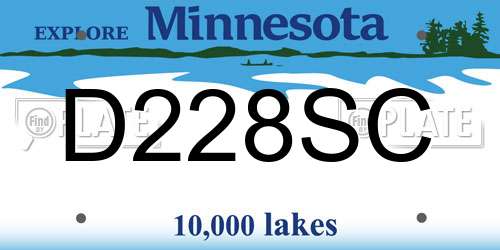 D228SC Minnesota License Plate