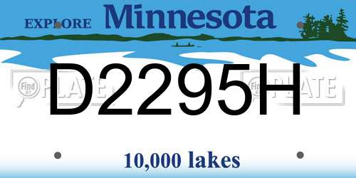 D2295H Minnesota License Plate