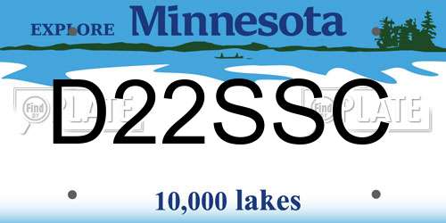 D22SSC Minnesota License Plate