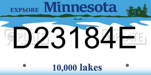 D23184E Minnesota License Plate