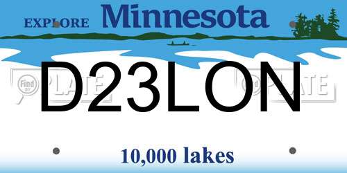 D23LON Minnesota License Plate