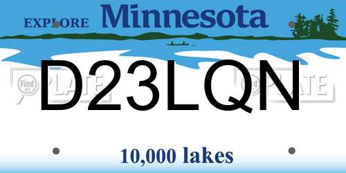 D23LQN Minnesota License Plate