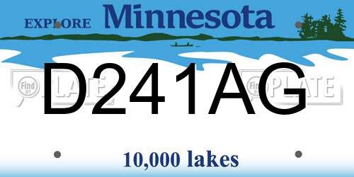 D241AG Minnesota License Plate