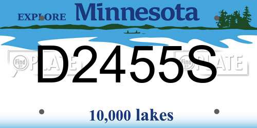 D2455S Minnesota License Plate