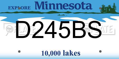 D245BS Minnesota License Plate