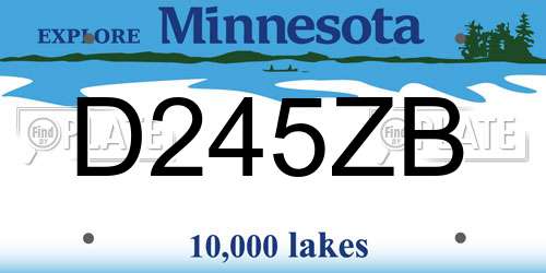 D245ZB Minnesota License Plate