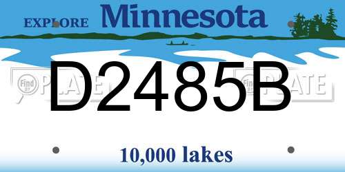 D2485B Minnesota License Plate