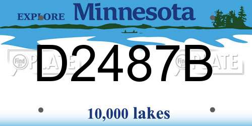 D2487B Minnesota License Plate