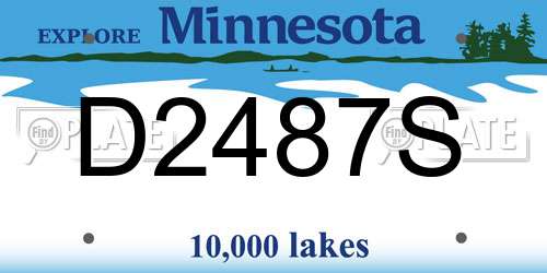 D2487S Minnesota License Plate