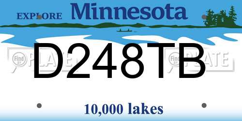 D248TB Minnesota License Plate